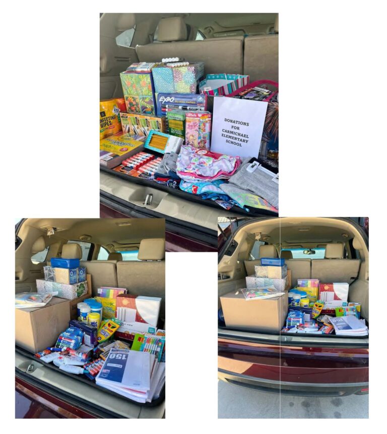 School Supplies Donation to Carmicheal School, Fall 2023